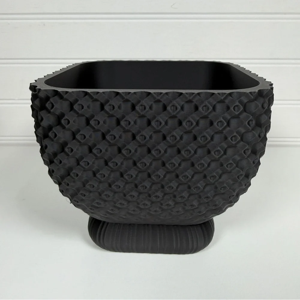 Connect Planter, Tabletop Indoor Flower Pot, Geometric Design, Textured Planter